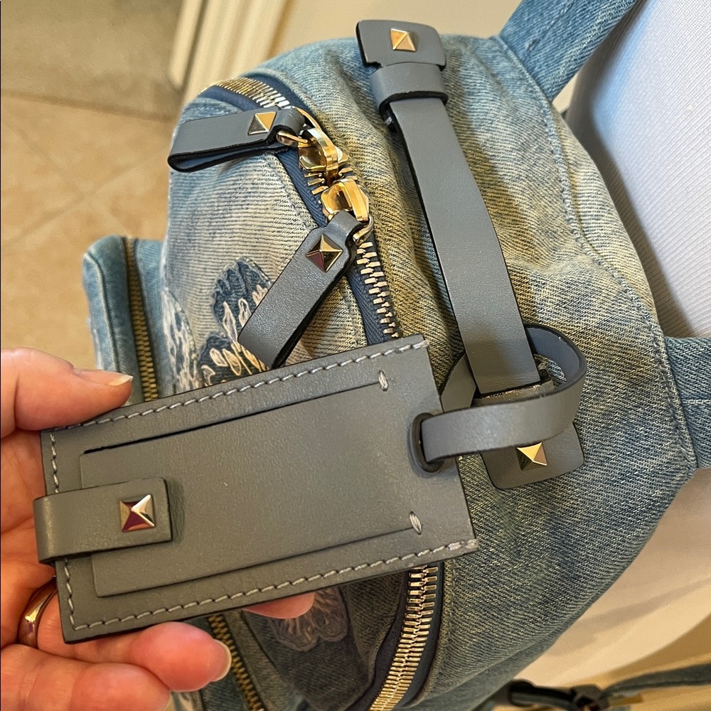 Valentino Denim Butterfly Backpack - Picture 3 of 16